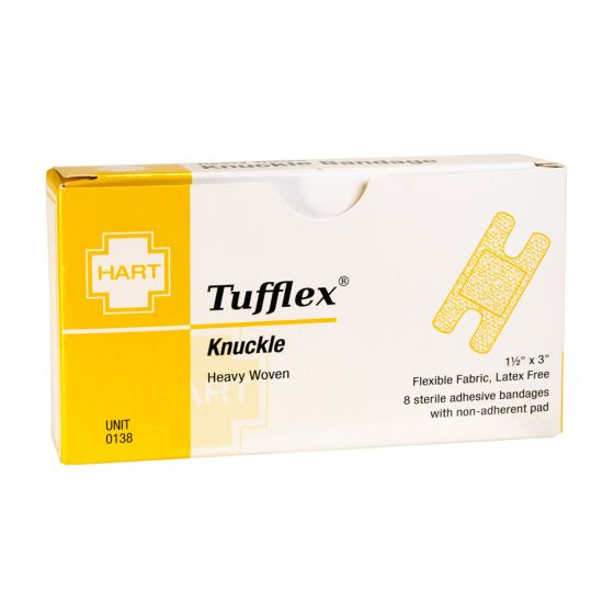 Elastic Knuckle Adhesive Bandages, Heavy Woven Cloth, 1-1/2" x 3", 8 per unit