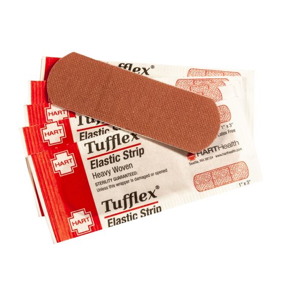 Tufflex, Elastic Strip Adhesive Bandages, Heavy Woven Cloth, 1" x 3", 1000 per case