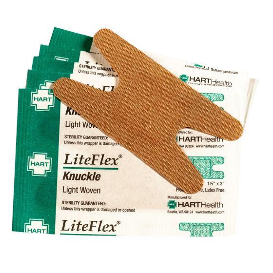 LiteFlex, Knuckle Adhesive Bandages, Light Woven Elastic Cloth, 1-1/2" x 3", 1000 per case