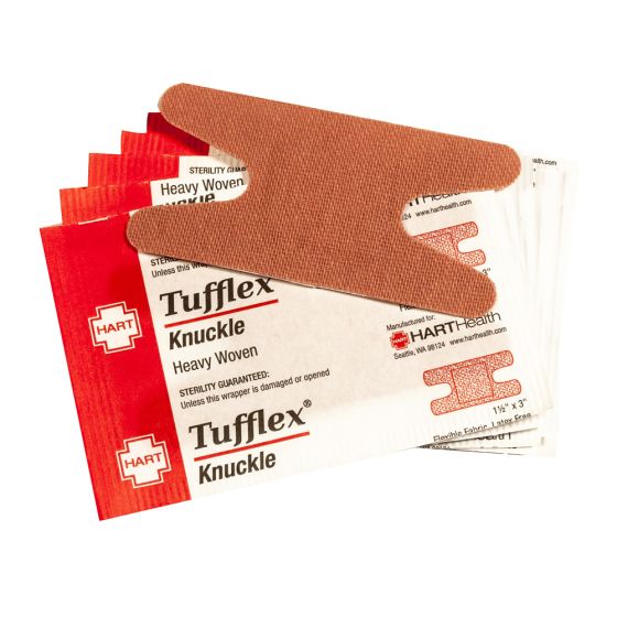 Tufflex, Knuckle Adhesive Bandages, Heavy Woven Elastic Cloth, 1-1/2" x 3", 1000 per case
