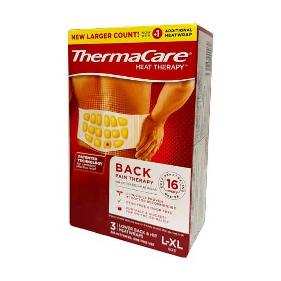 ThermaCare Heat Wraps, Back and Hip, Large-XL, 3 per box