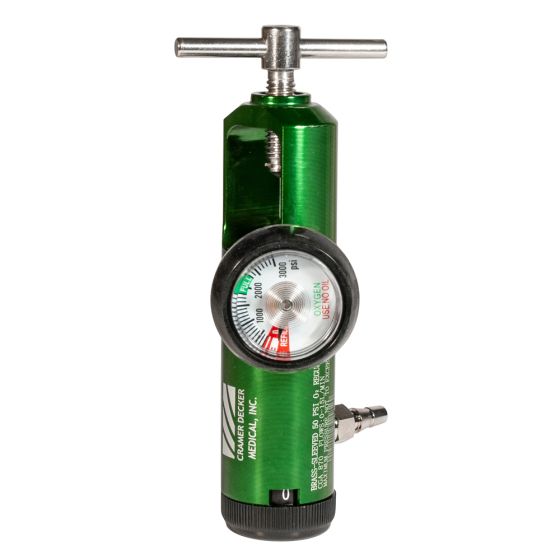 Oxygen Regulator, Click-Style, 0-15 lpm