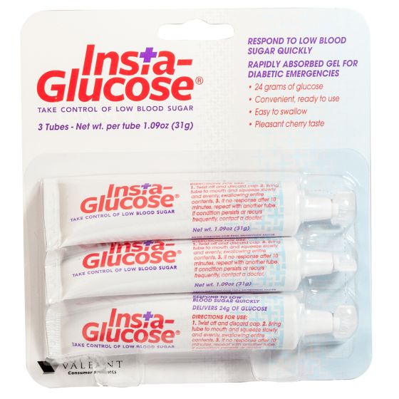 Insta-glucose, single-dose, 31 gm tube, 3 pack