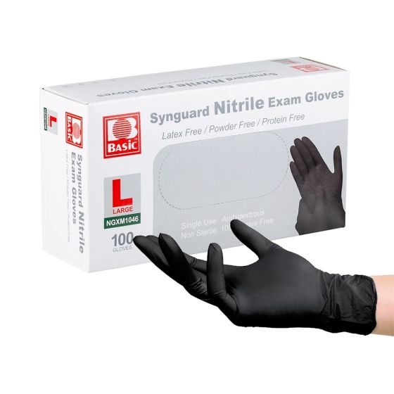 Black Nitrile Exam Gloves, 100 per box