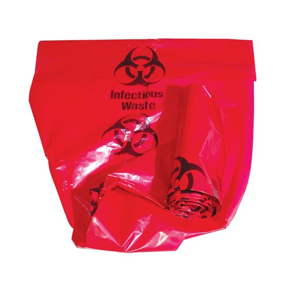 Infectious Waste Bags, biohazard, 1 gallon, 20 per roll