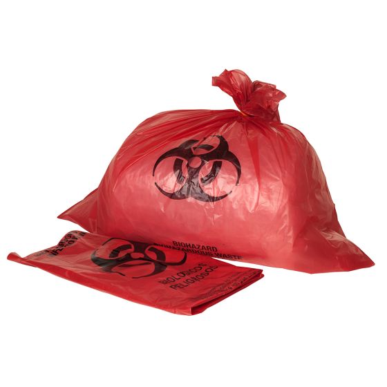 Infectious Waste Bags, biohazard, 7-10 gallon, 100 per box