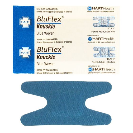 BluFlex, Blue Knuckle Adhesive Bandages, Light Woven Elastic Cloth