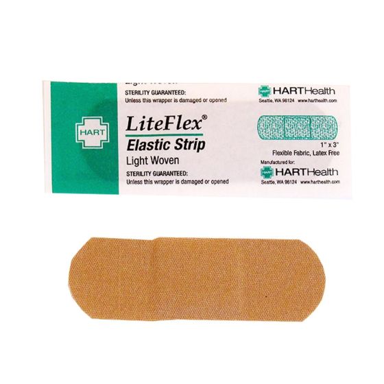 LiteFlex, Elastic Strip Adhesive Bandages, Light Woven Cloth, 1" x 3", 1000 per case