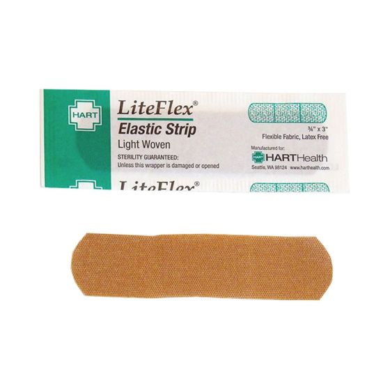 LiteFlex, Elastic Strip Adhesive Bandages, Light Woven Cloth, 3/4" x 3", 1000 per case