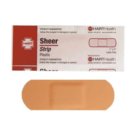 Sheer Strip Adhesive Bandages, 1" x 3", 1000 per case