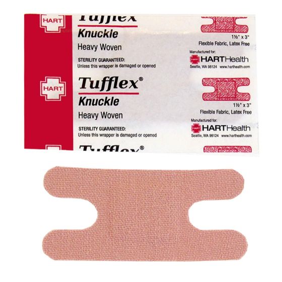 Tufflex, Knuckle Adhesive Bandages, Heavy Woven Elastic Cloth, 1-1/2" x 3", 40 per box