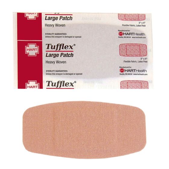 Tufflex, Large Patch Adhesive Bandages, Heavy Woven Elastic Cloth, 2" x 4", 25 per box