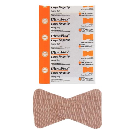 UltraFlex, Large Fingertip Adhesive Bandages, Heavy Woven Cloth, 1-3/4" x 3", 25 per box