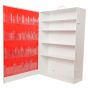 4-Shelf First Aid Station, Metal Cabinet with Pouch, Wide, Wall Mount, White, Empty