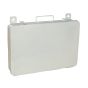 36 Unit First Aid Burn Kit Box with divider, Metal, White, Empty