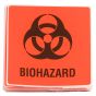 Biohazard Label, 4x4", 24 per zip bag